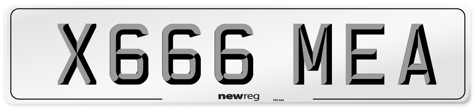 X666 MEA Number Plate from New Reg